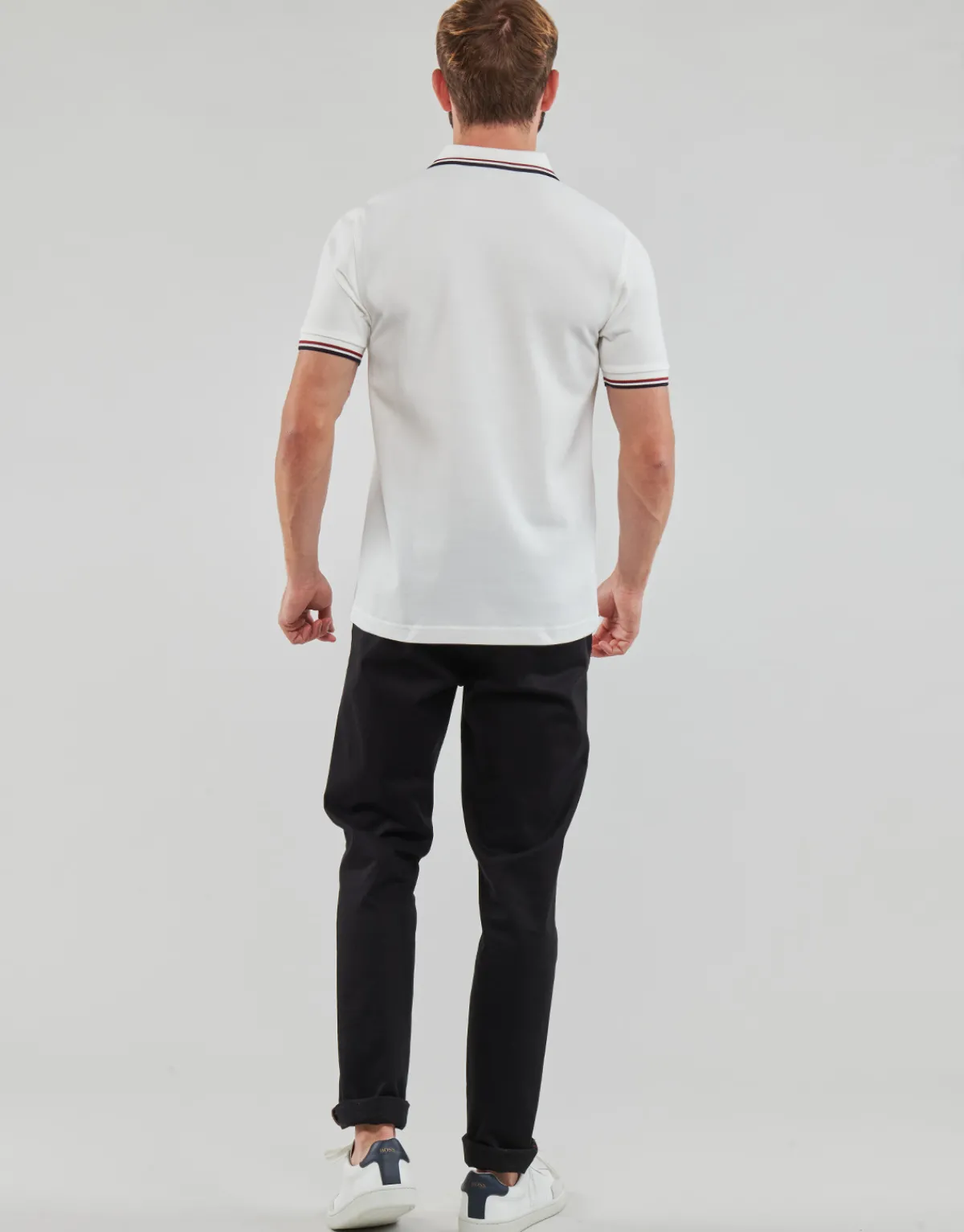 T-shirts & Polos^Fred Perry - TWIN TIPPED SHIRT Blanc