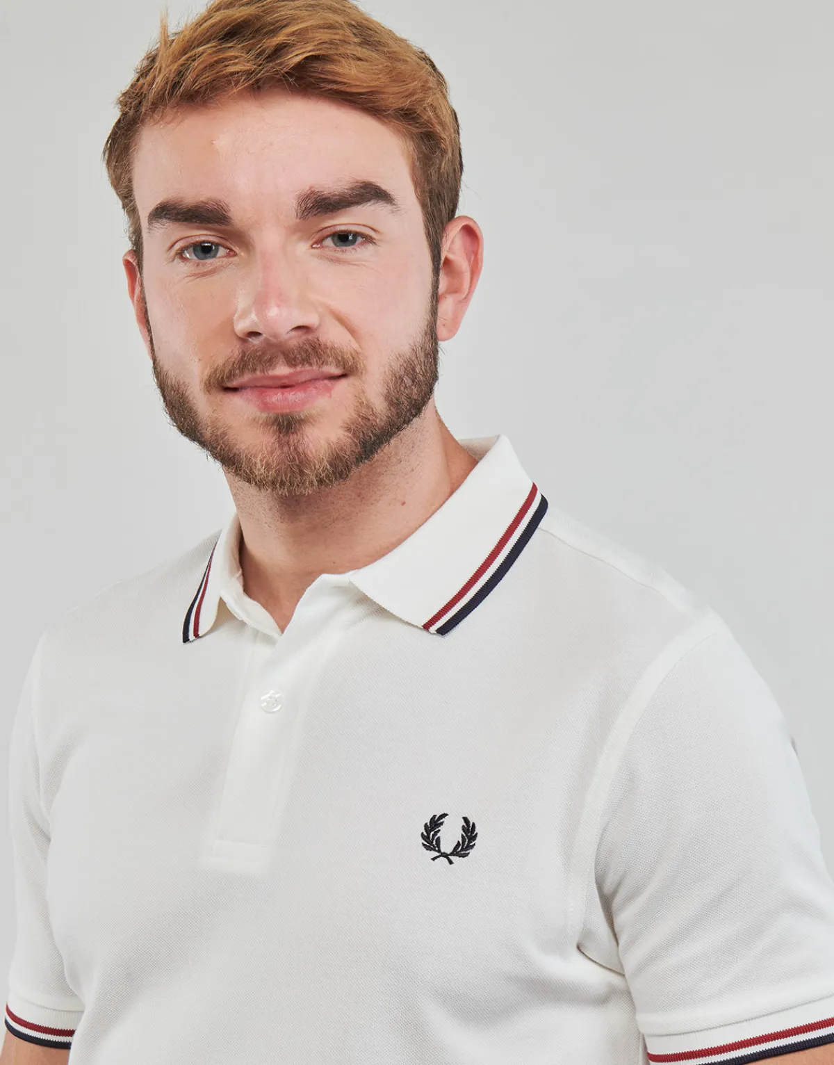 T-shirts & Polos^Fred Perry - TWIN TIPPED SHIRT Blanc