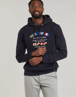 Sweats & Polaires^Gant - GRAPHIC SWEAT HOODIE Marine