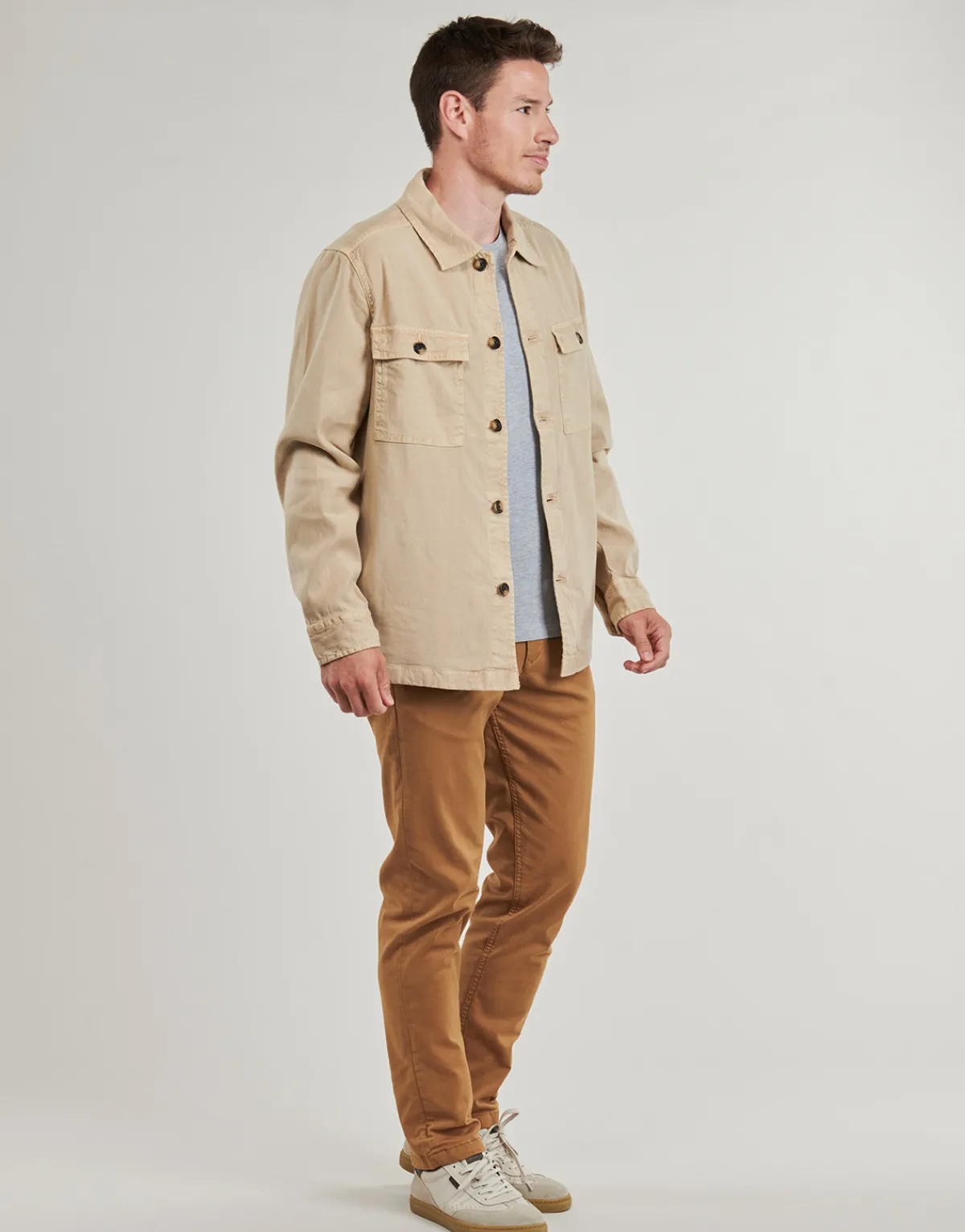 Chemises^Gant - REG COT/LINEN OVERSHIRT Beige