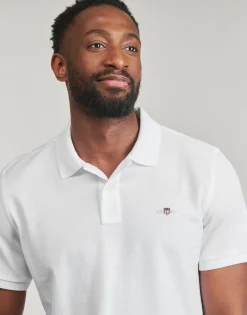 T-shirts & Polos^Gant - REG SHIELD SS PIQUE POLO Blanc