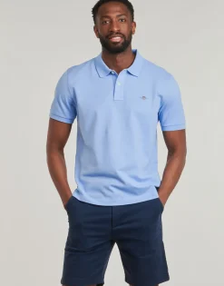 T-shirts & Polos^Gant - REG SHIELD SS PIQUE POLO Bleuciel
