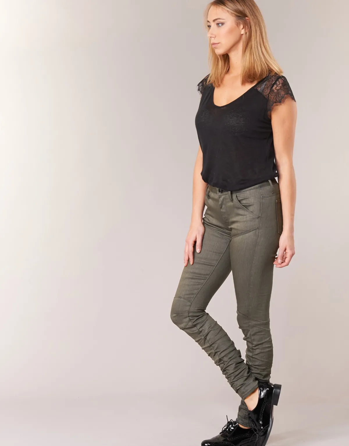 Jeans^G-Star Raw - 5620 STAQ 3D MID SKINNY COJ WMN Kaki