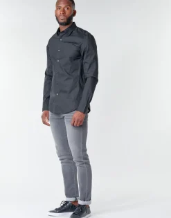 Chemises^G-Star Raw - DRESSED SUPER SLIM SHIRT LS Noir