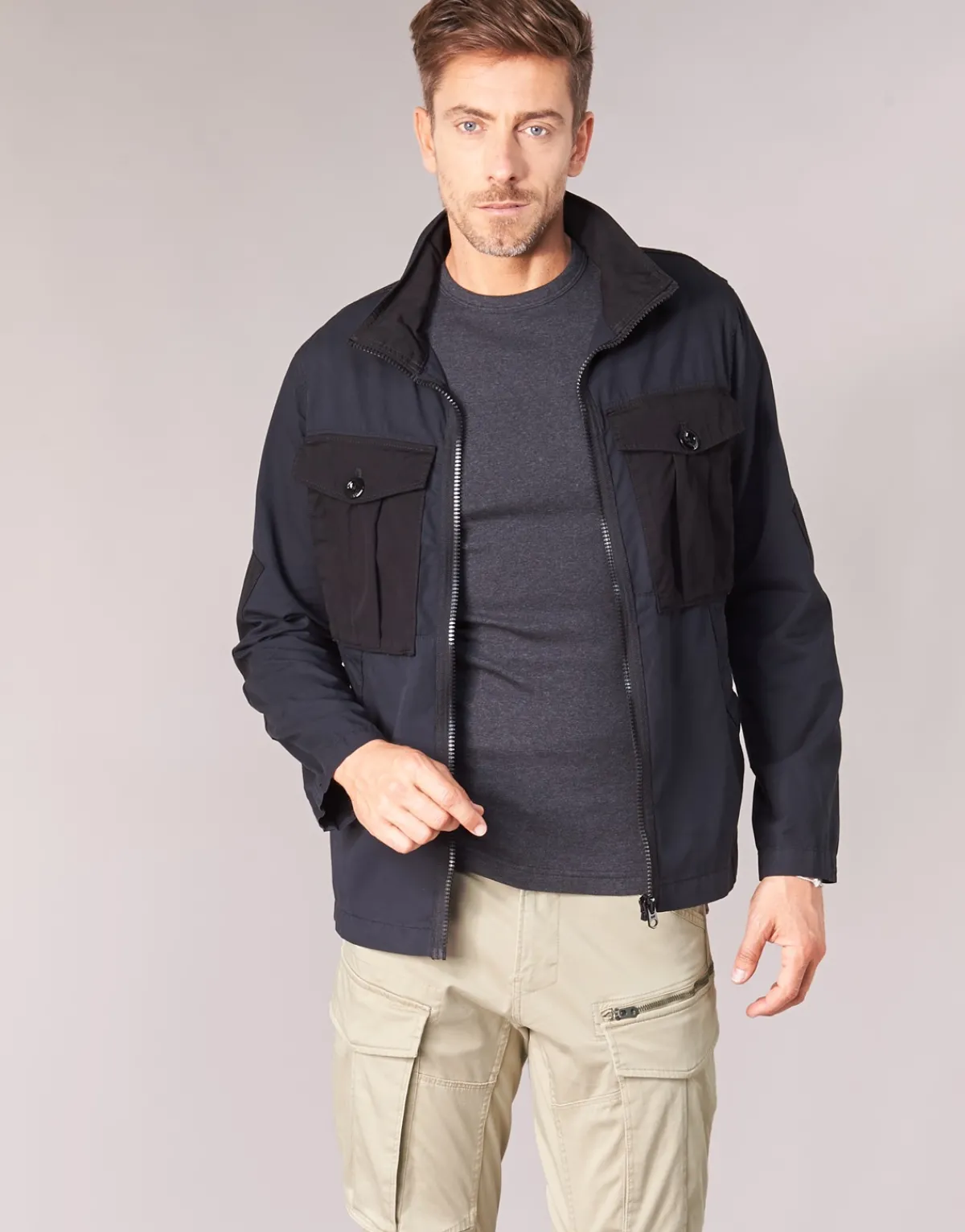Vestes^G-Star Raw - TYPE C UTILITY PM OVERSHIRT Noir