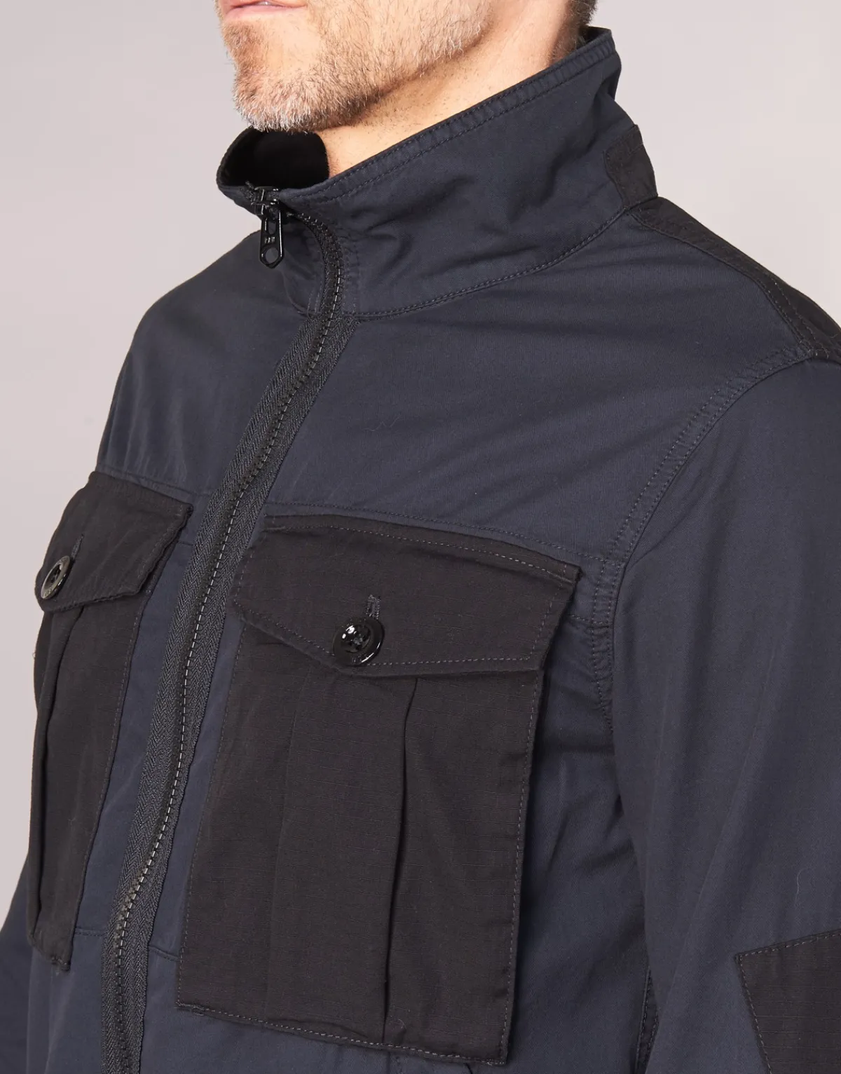 Vestes^G-Star Raw - TYPE C UTILITY PM OVERSHIRT Noir