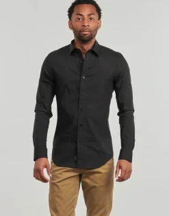 Chemises^G-Star Raw - UNIFORM SLIM SHIRT LS Noir