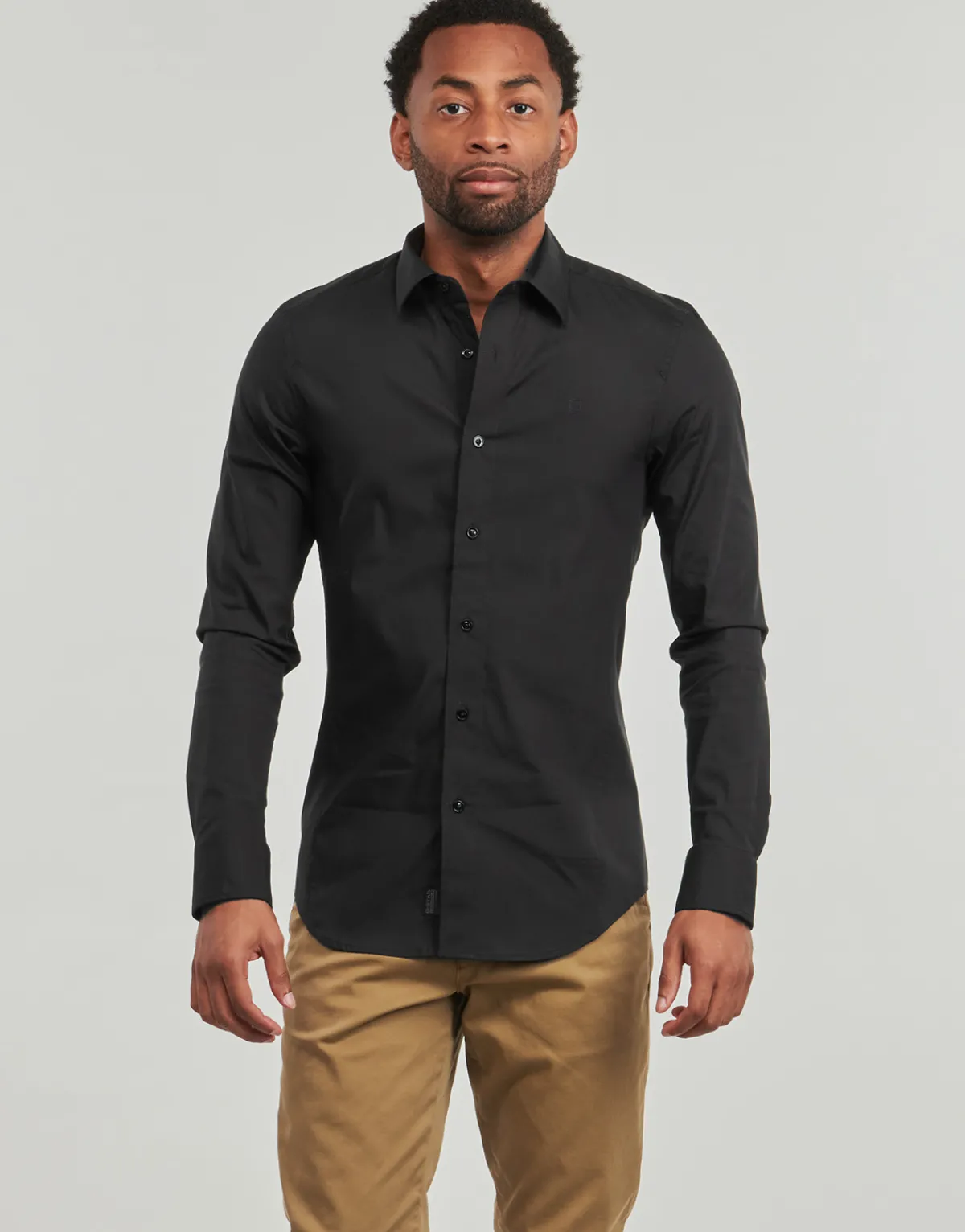 Chemises^G-Star Raw - UNIFORM SLIM SHIRT LS Noir