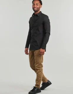 Chemises^G-Star Raw - UNIFORM SLIM SHIRT LS Noir