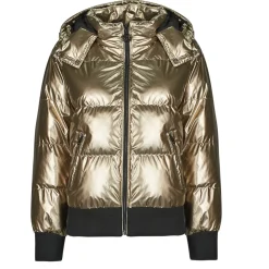 Manteaux^Guess - BICE METALLIC HOODIE PUFFER Bronze