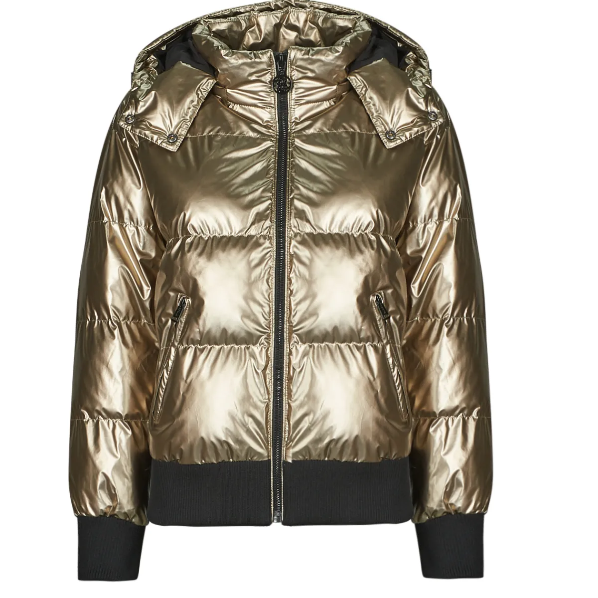 Manteaux^Guess - BICE METALLIC HOODIE PUFFER Bronze