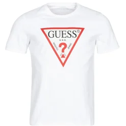 T-shirts & Polos^Guess - CN SS ORIGINAL LOGO TEE Blanc
