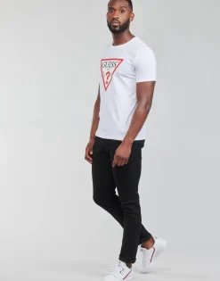 T-shirts & Polos^Guess - CN SS ORIGINAL LOGO TEE Blanc