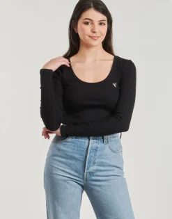 T-shirts & Polos^Guess - COLETTE LS RIB Noir
