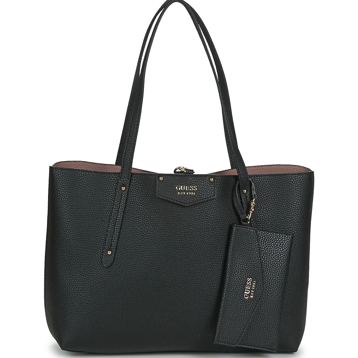 Cabas / Sacs Shopping^Guess - ECO BRENTON TOTE Noir