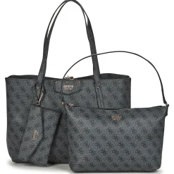 Cabas / Sacs Shopping^Guess - ECO BRENTON TOTE Noir