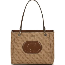 Cabas / Sacs Shopping^Guess - ECO MIETTA NOEL TOTE Marron