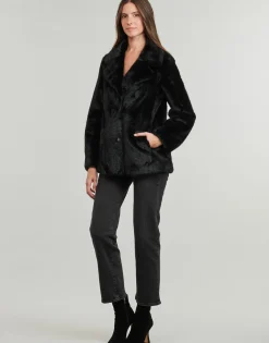 Manteaux^Guess - FILOMENA FAUX FUR JKT Noir