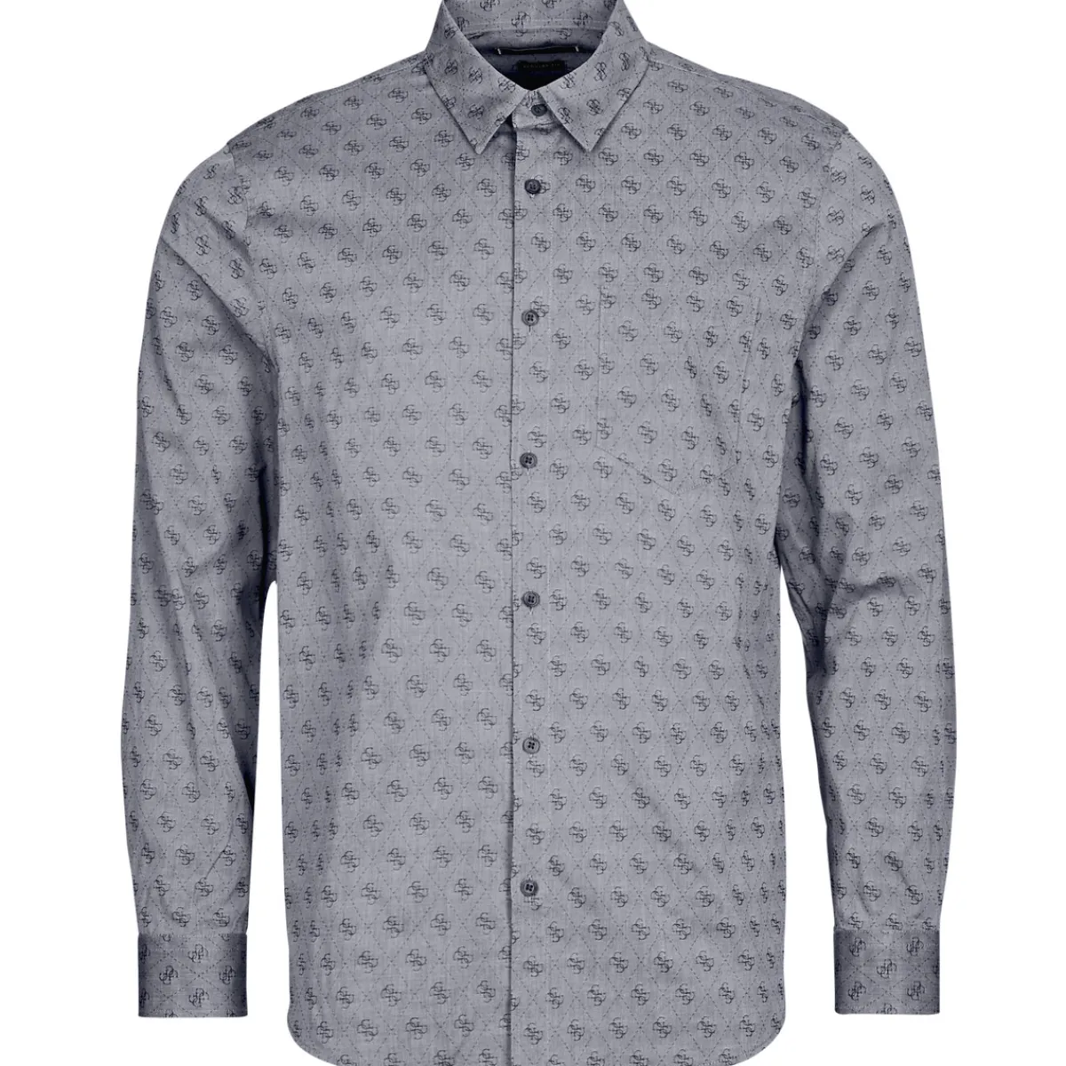 Chemises^Guess - 4G JACQUARD SHIRT Gris