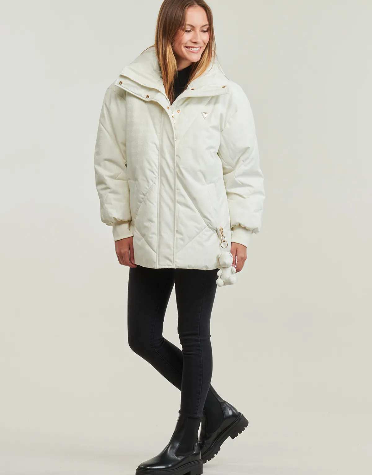 Manteaux^Guess - 4G LOGO PUFFER JACKET Blanc