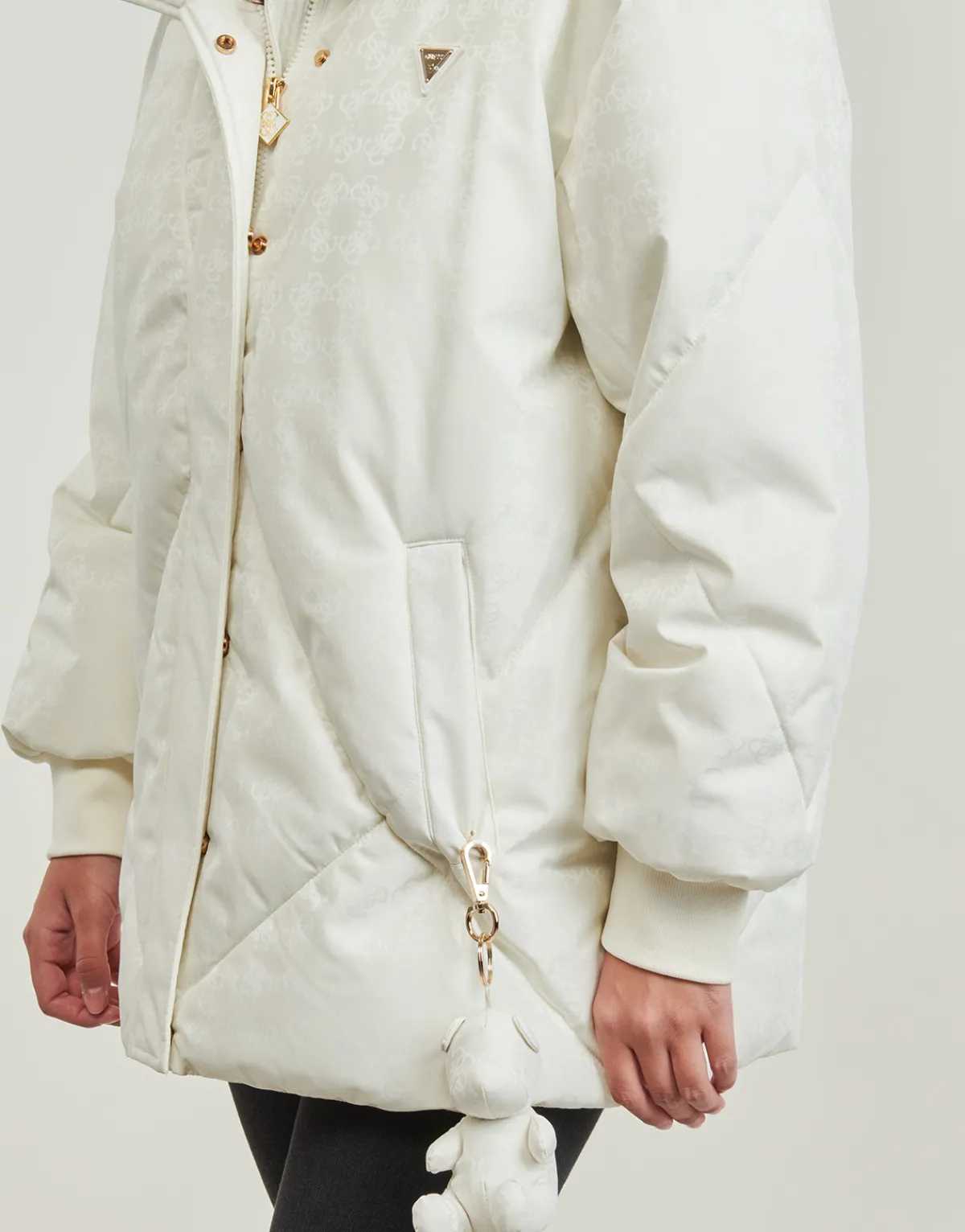 Manteaux^Guess - 4G LOGO PUFFER JACKET Blanc