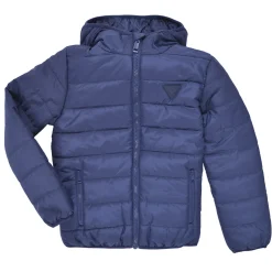 Manteaux^Guess - HOODED LS PADDED PUFFER W ZIP Bleu