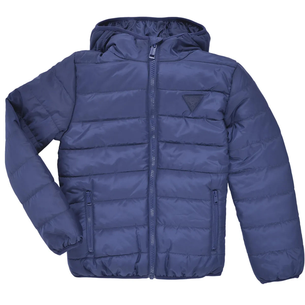 Manteaux^Guess - HOODED LS PADDED PUFFER W ZIP Bleu