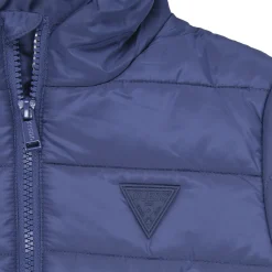 Manteaux^Guess - HOODED LS PADDED PUFFER W ZIP Bleu
