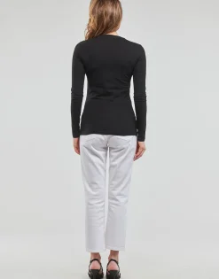 T-shirts & Polos^Guess - LS RN ALVA TEE Noir