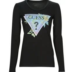 T-shirts & Polos^Guess - LS RN ALVA TEE Noir
