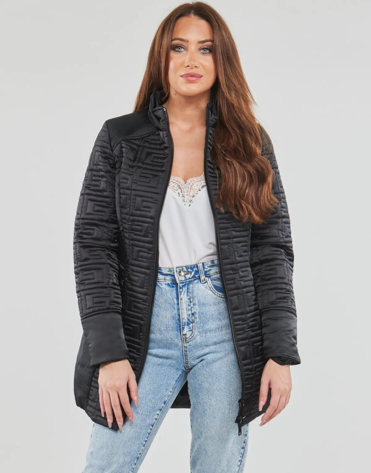 Manteaux^Guess - MARINE LONG JACKET Noir