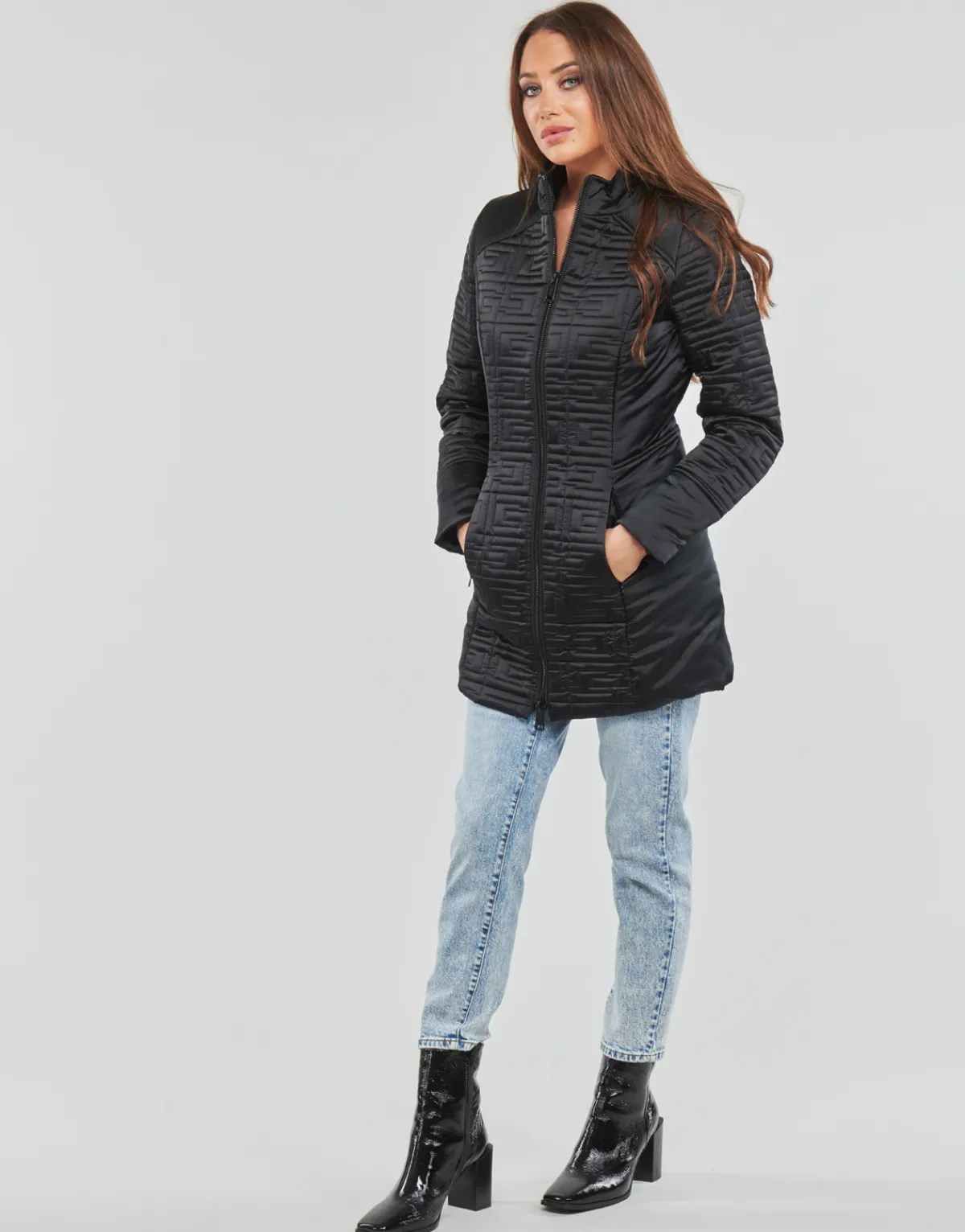 Manteaux^Guess - MARINE LONG JACKET Noir