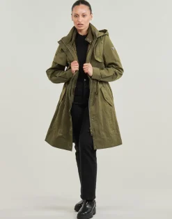 Manteaux^Guess - NATASHA PARKA DETACHABLE Kaki