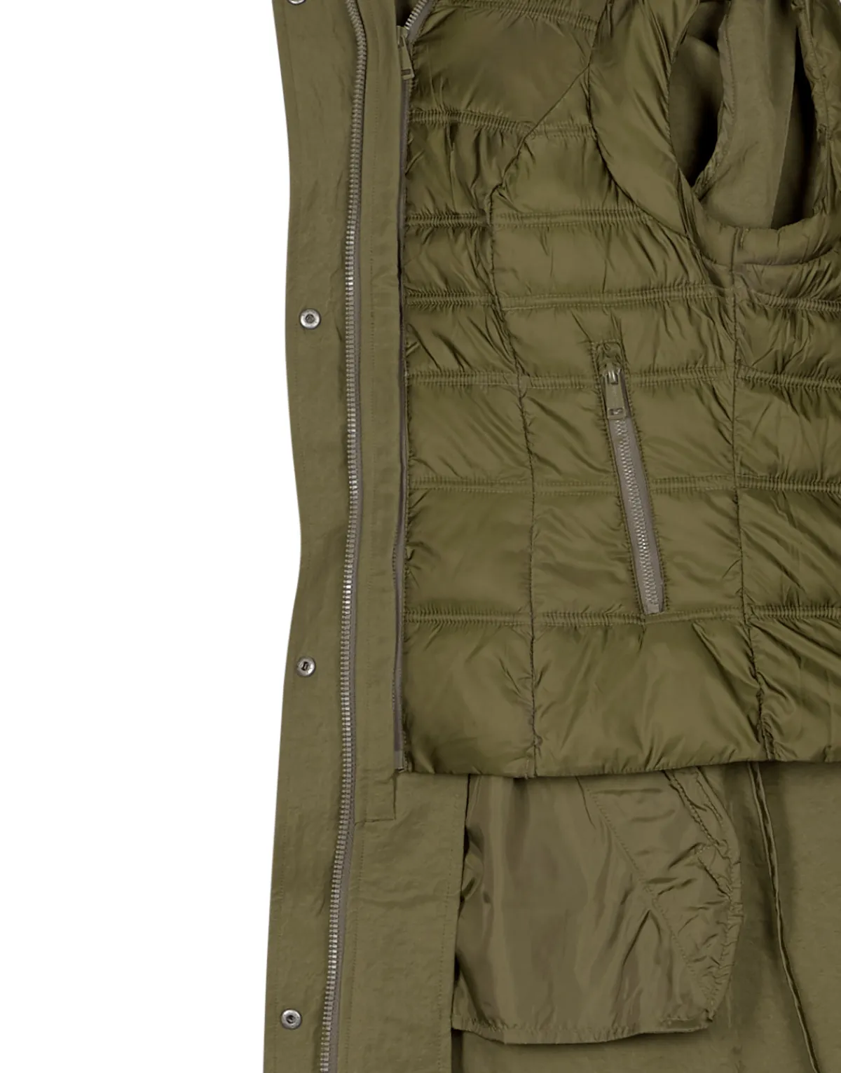 Manteaux^Guess - NATASHA PARKA DETACHABLE Kaki