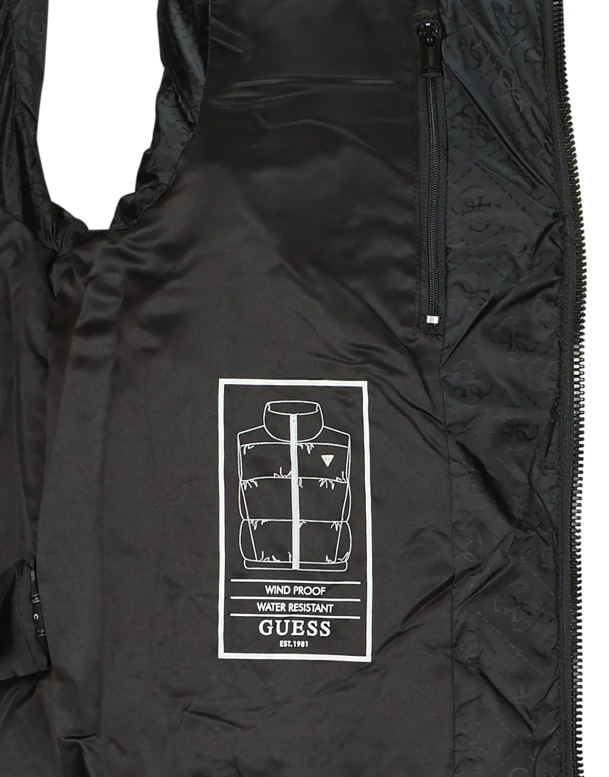 Manteaux^Guess - NEW 4G LOGO PADDED VEST Noir