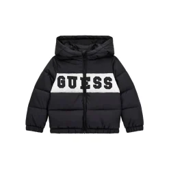Manteaux^Guess - PADDED HOODED LS JACKET W ZIP Noir