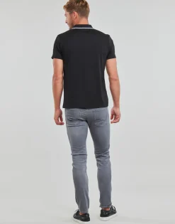 T-shirts & Polos^Guess - PAUL PIQUE TAPE Noir