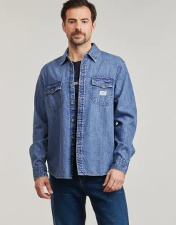Chemises^Guess - REGULAR LS DENIM SHIRT Jean