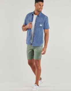 Chemises^Guess - REGULAR SS DENIM SHIRT Jean