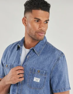 Chemises^Guess - REGULAR SS DENIM SHIRT Jean