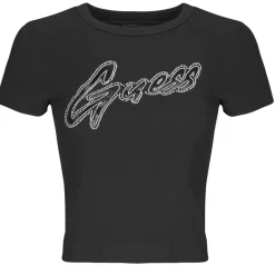 T-shirts & Polos^Guess - RIB LOGO Noir