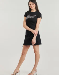 T-shirts & Polos^Guess - RIB LOGO Noir