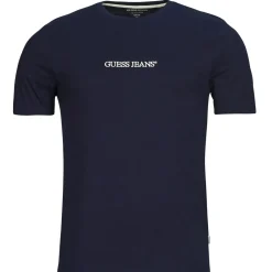 T-shirts & Polos^Guess - SS CN SLIM LOGO EMBRO TEE Marine