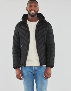 Manteaux^Guess - STRETCH HOODIE JACKET Noir