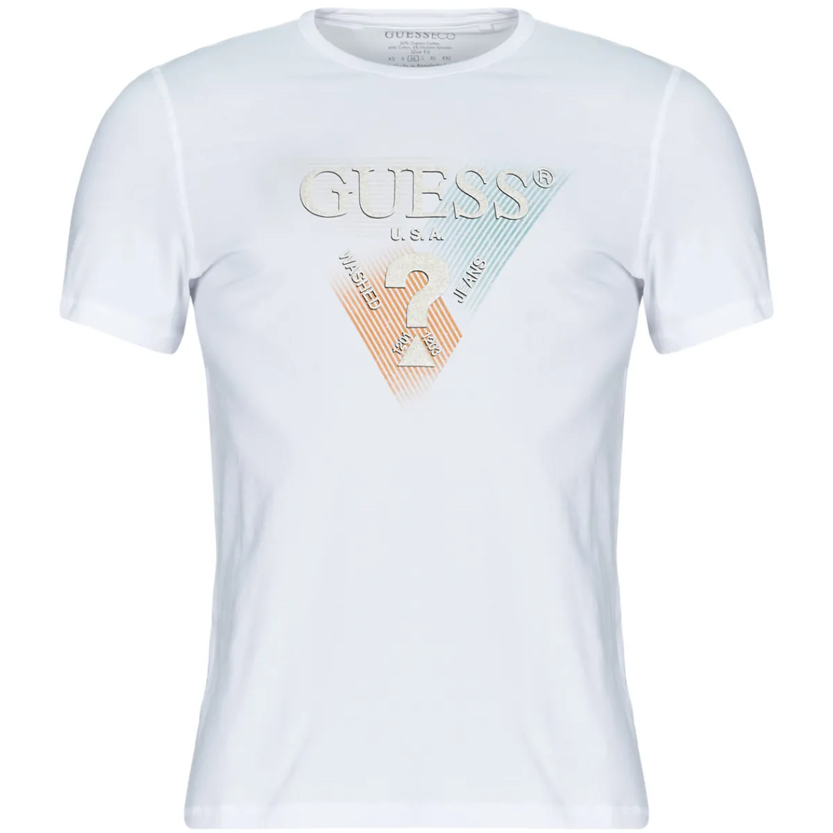 T-shirts & Polos^Guess - TRIANGLE TEE Blanc