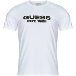 T-shirts & Polos^Guess - VELVET LOGO Blanc