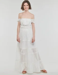 Robes^Guess - ZENA LONG DRESS Blanc