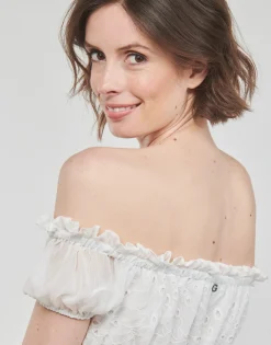Robes^Guess - ZENA LONG DRESS Blanc