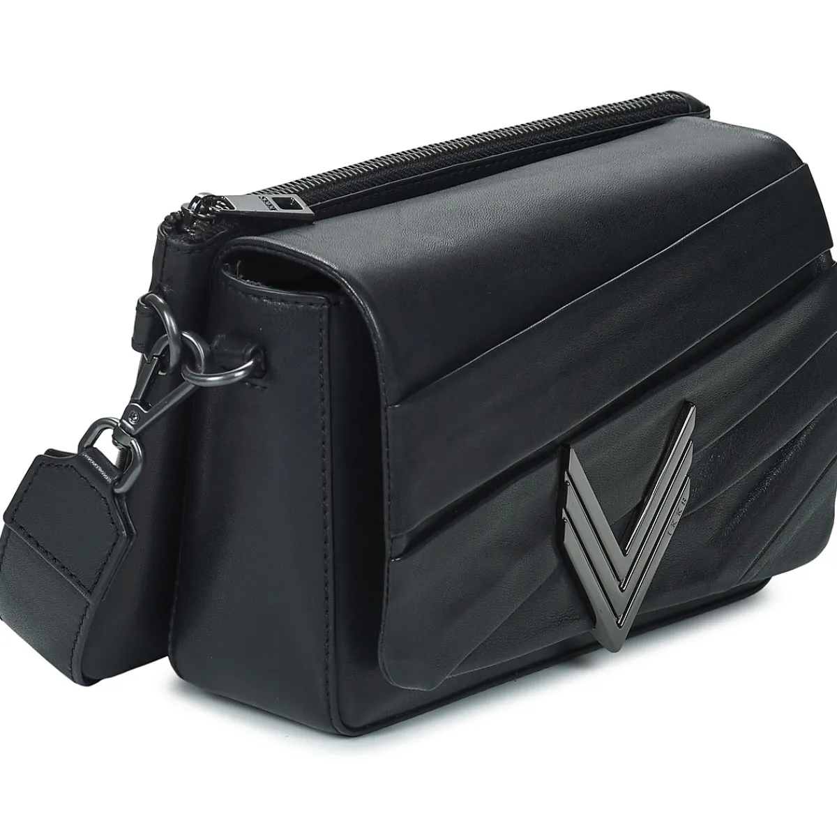 Besaces / Sacs Bandoulière^Ikks - 111 CUIR DRAPE Noir