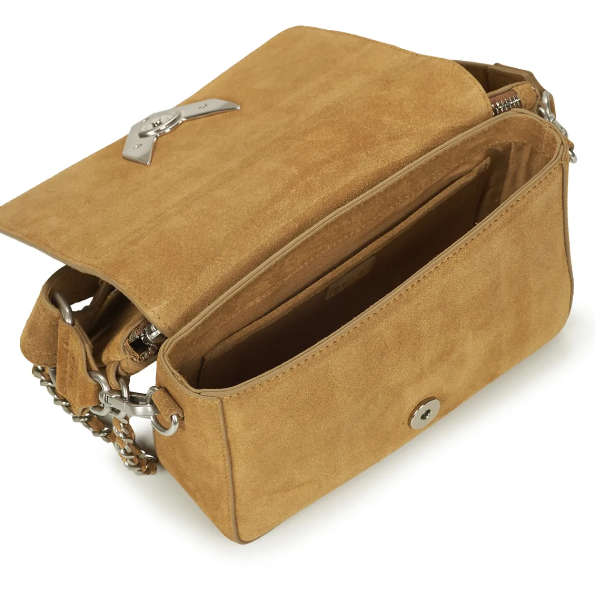 Besaces / Sacs Bandoulière^Ikks - 111 WESTERN COL DECOUPE SUEDE Camel